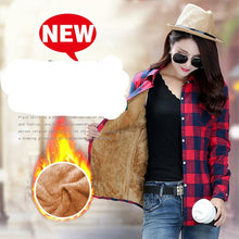 Load image into Gallery viewer, Velvet Thick Warm Women's Plaid Shirt Female Long Sleeve Tops M-XXL Winter Fleece Casual Check Blouse Autumn Clothes T77710A