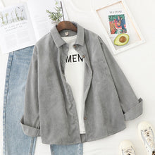 Load image into Gallery viewer, Corduroy Shirts Womens Tops And Blouses Long Sleeve Spring Ladies Solid Loose Boyfriend Style Shirt