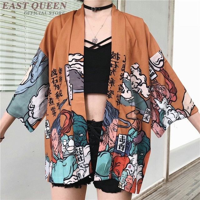 Womens tops and blouses 2020 harajuku kawaii shirt Japanese streetwear outfit kimono cardigan female yukata blouse women AZ004